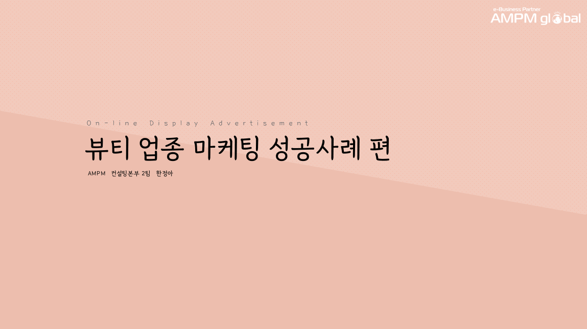 뷰티업종 마케팅 성공사례 및 광고소재기획안 전달 예시